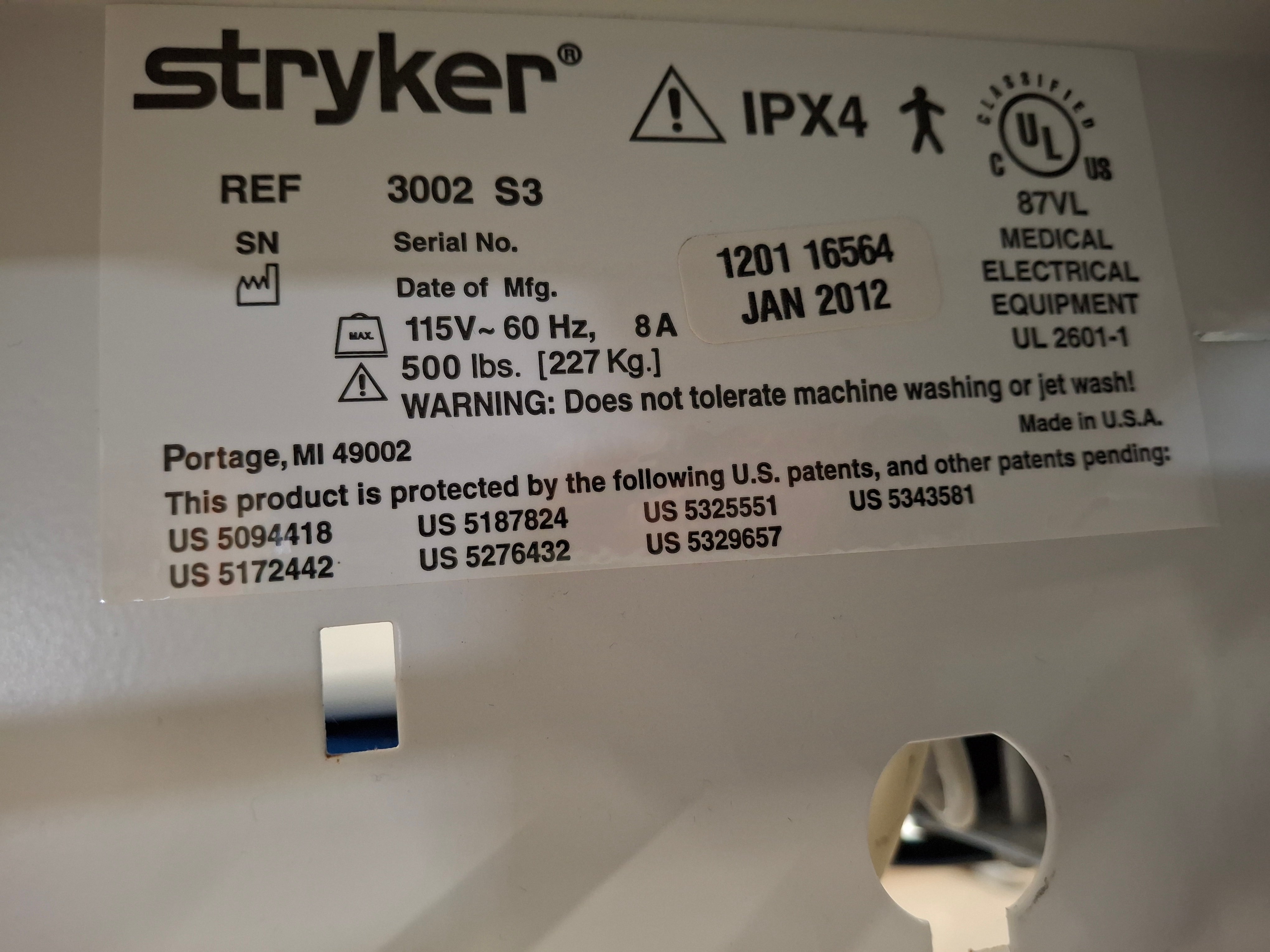 Stryker Secure III 3002 Hospital Bed