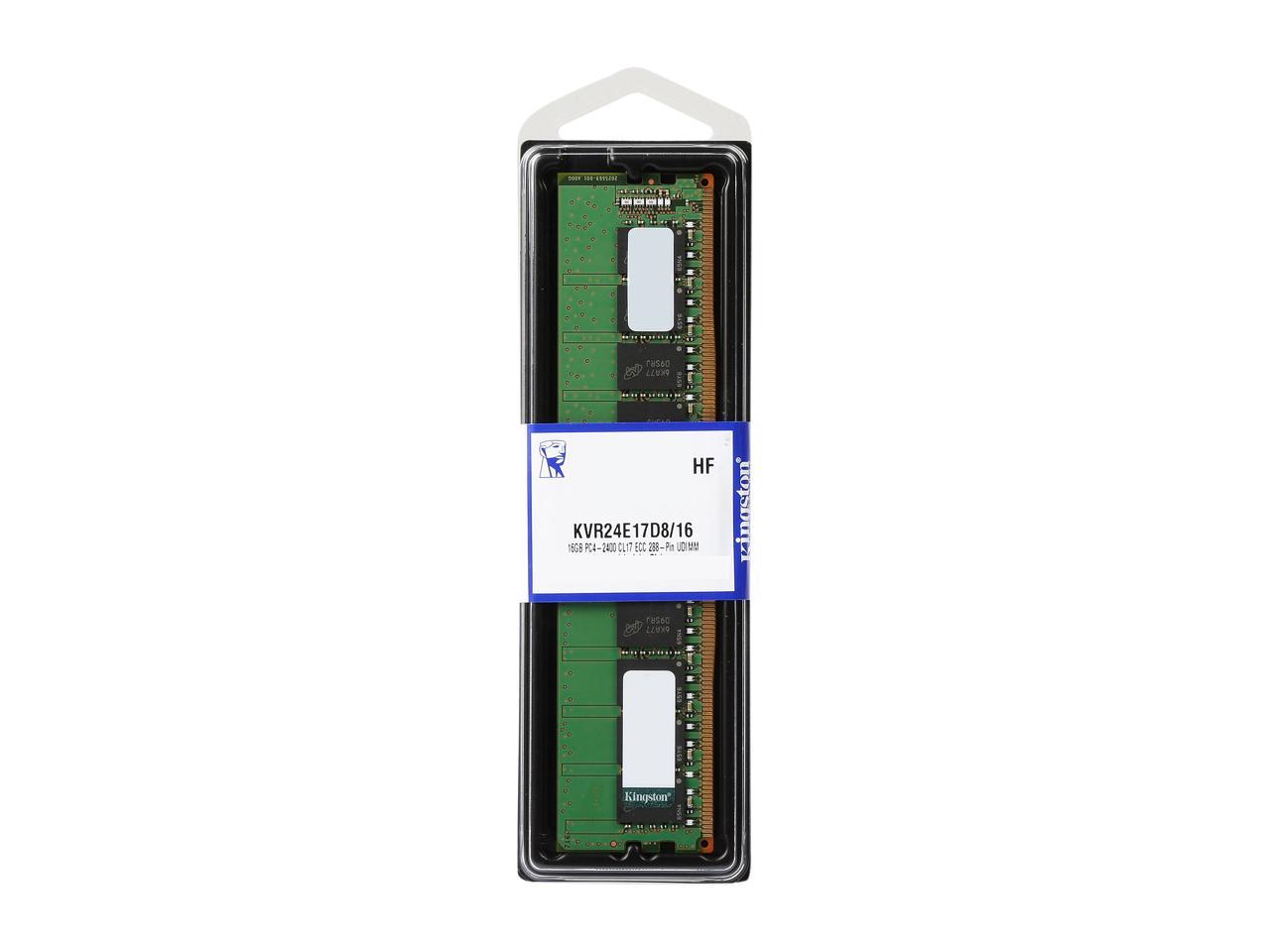 Kingston Technology ValueRAM 16GB 2400MHz DDR4 ECC CL17 DIMM 2Rx8 Desktop Memory (KVR24E17D8/16)