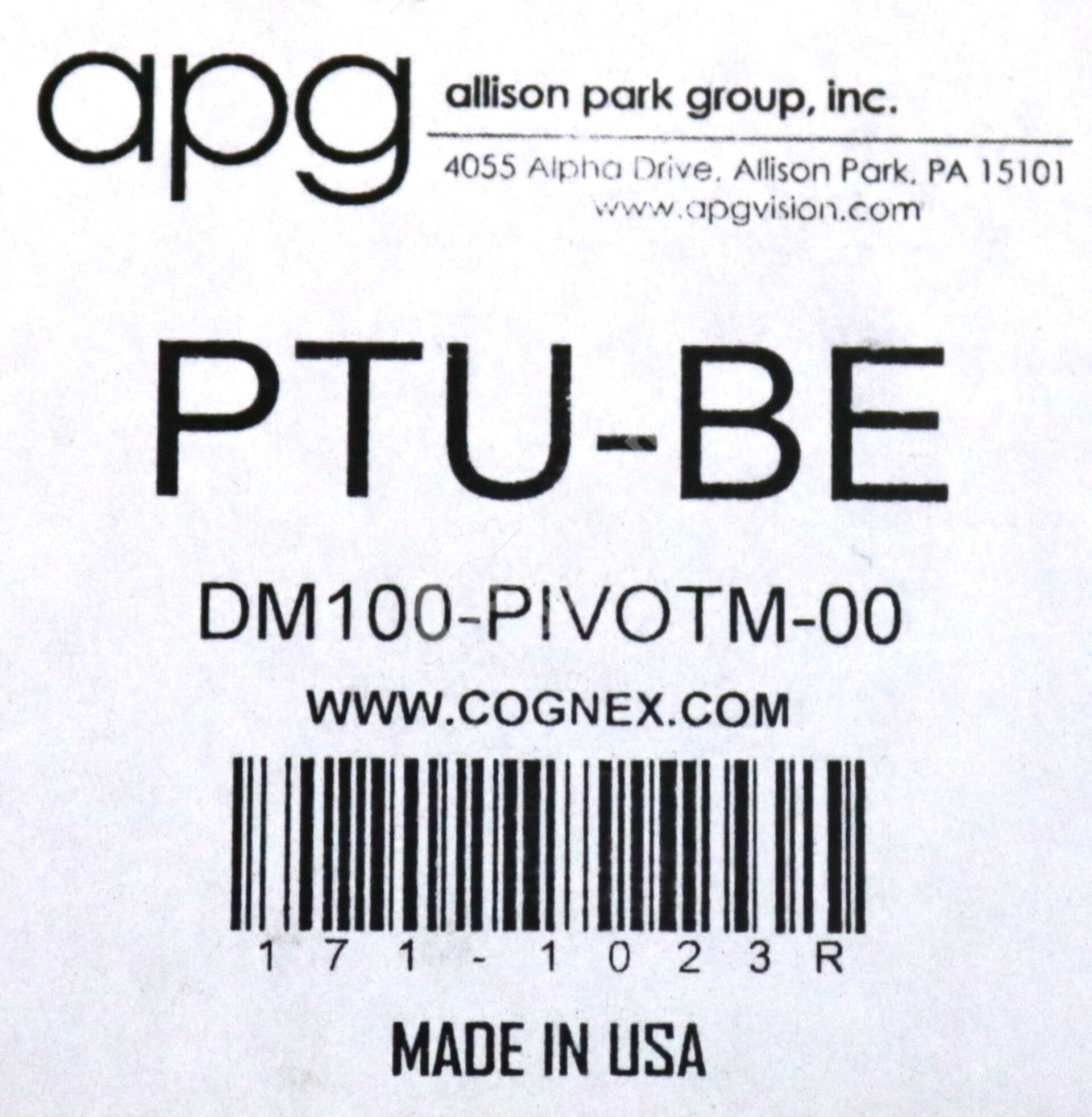 DM100-PIVOTM-00 By Cognex PTU-BE Pivot Mounting Bracket DataMan 300 Series NSFP