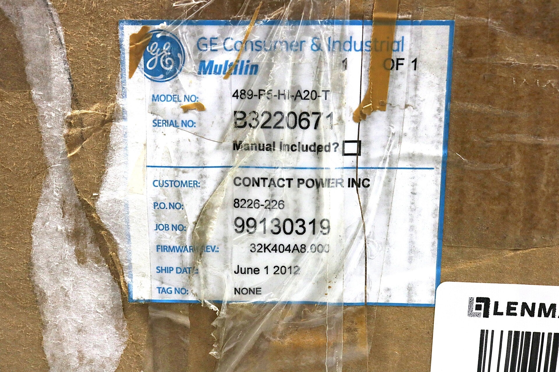 489-P5-HI-A20-T By GE Multilin 489 Generator Management Relay NSFP