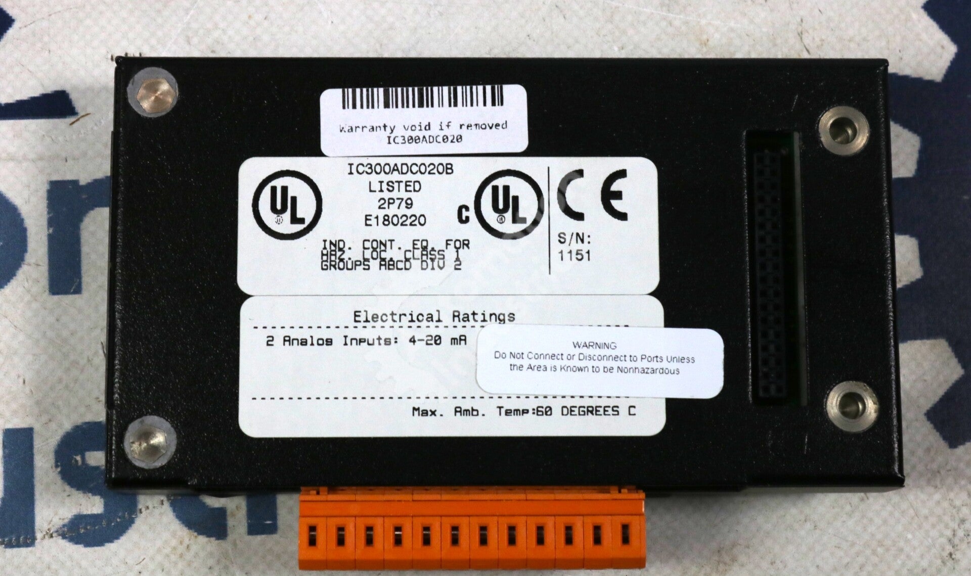 IC300ADC020 By GE Fanuc Automation IC300ADC020B 4-20mA Analog Input Module NSNB