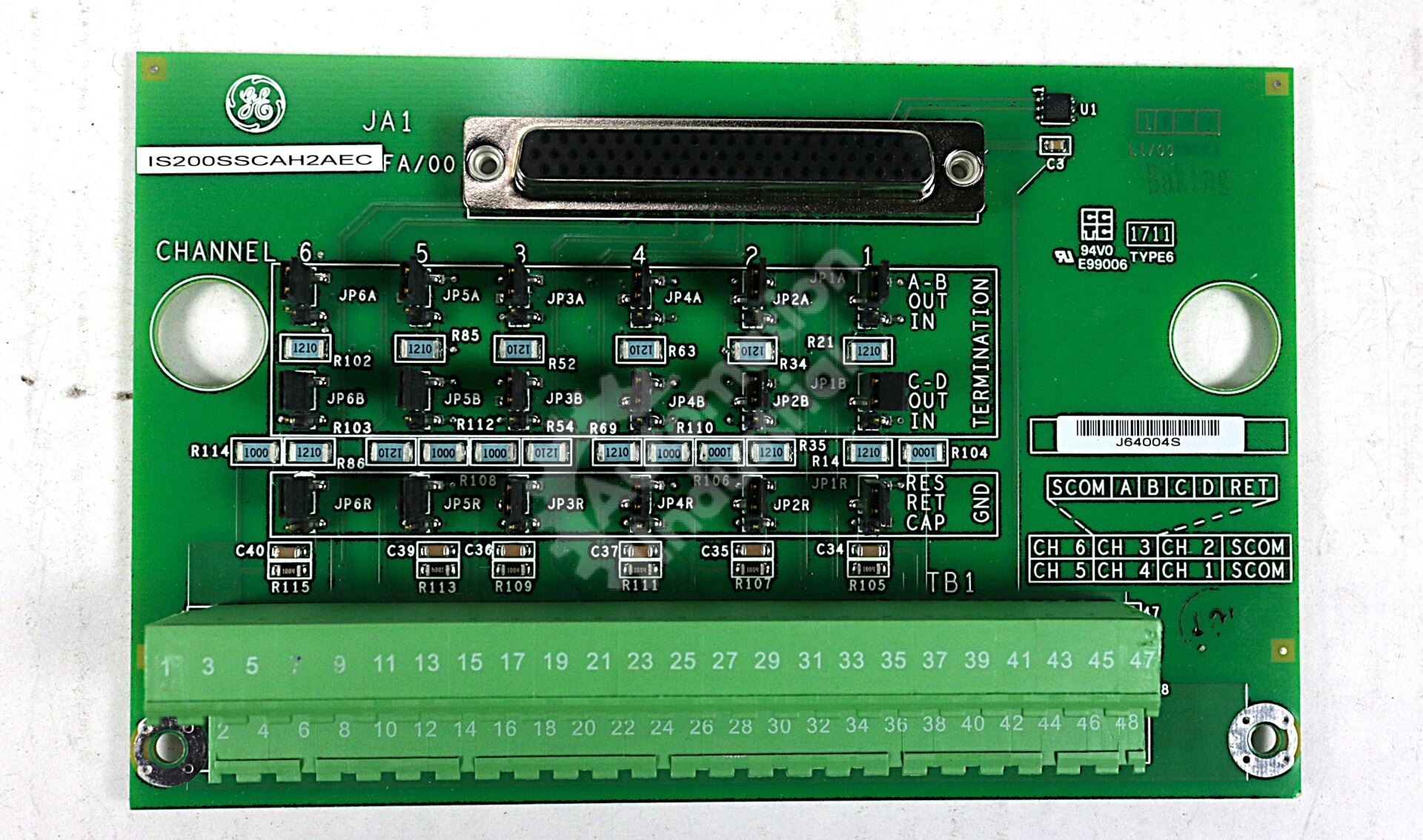 IS200SSCAH2A By General Electric IS200SSCAH2AEC I/O Terminal Board NSNB