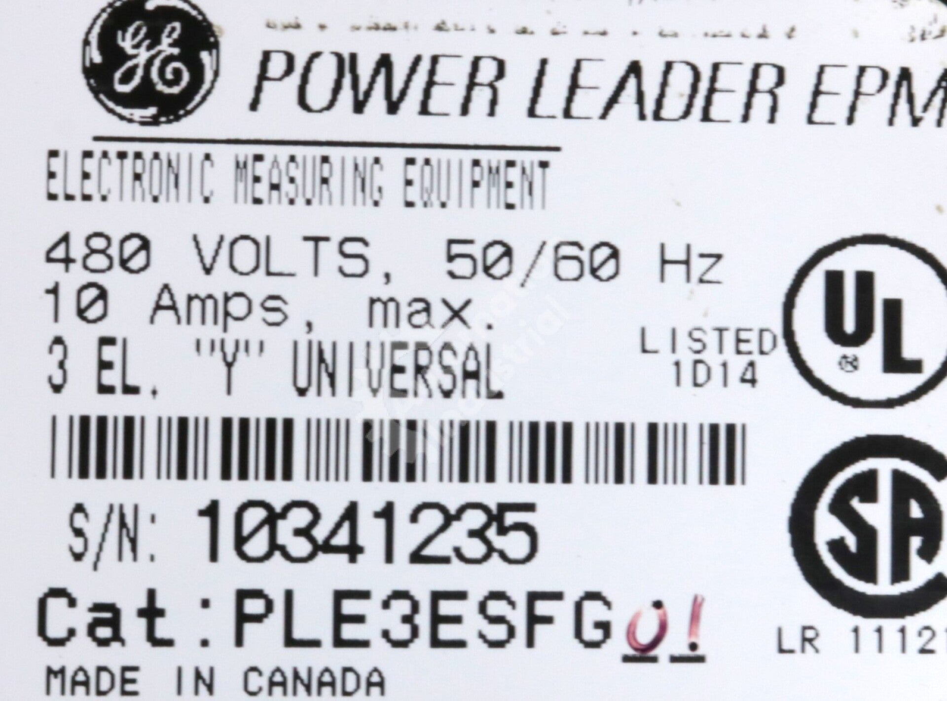 PLE3ESFG01 By GE Multilin Electronic Power Leader EPM