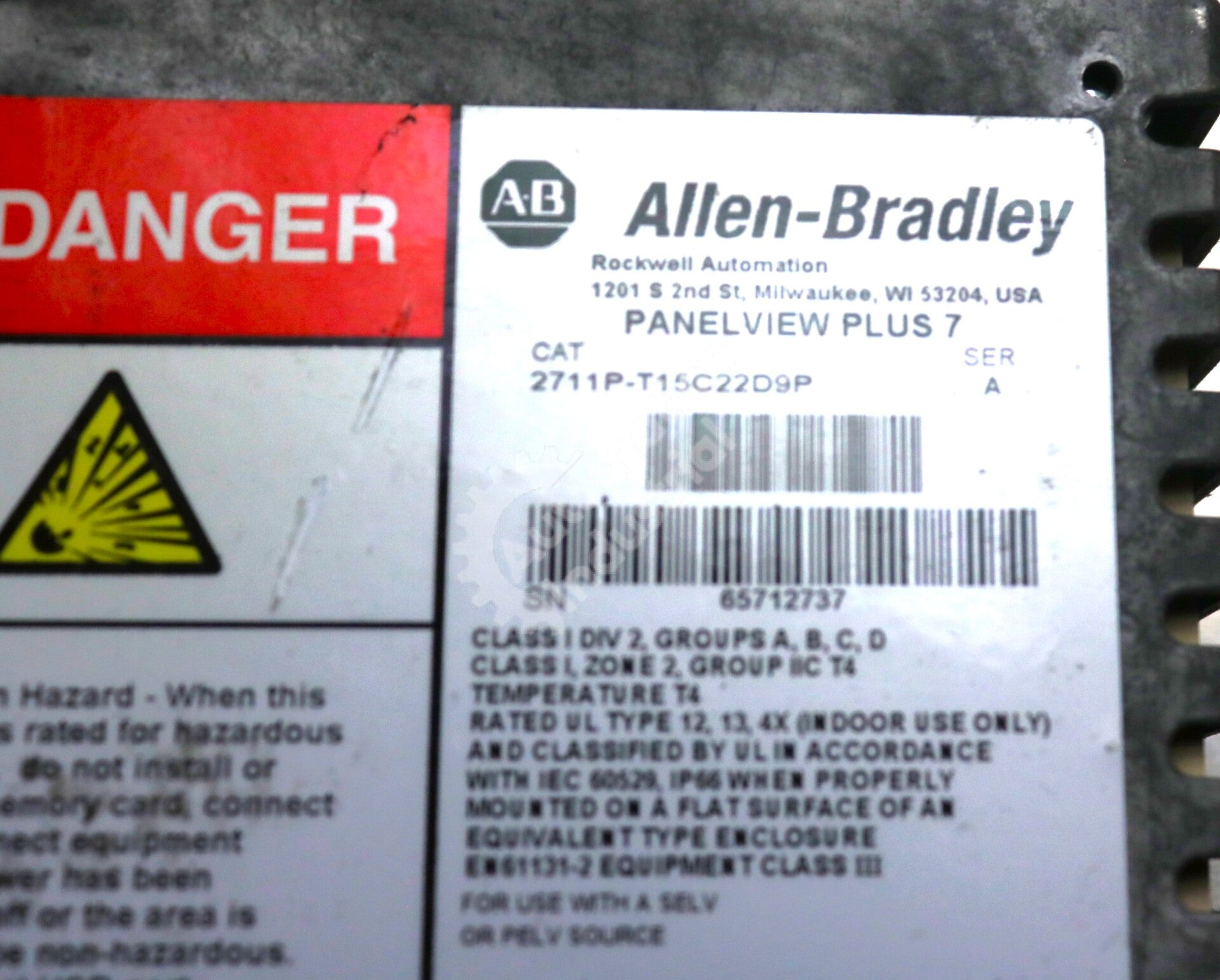 2711P-T15C22D9P By Allen Bradley 15In 24VDC Color Display Operator Interface