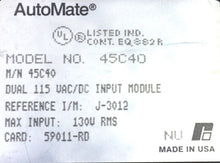 Cargar imagen en el visor de la galería, 45C40 By Reliance Electric Dual 115 VAC/DC Input Module AutoMate
