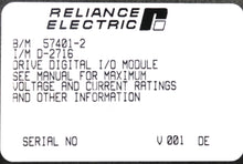 Cargar imagen en el visor de la galería, 57401-2 By Reliance Electric Drive Digital I/O Module AutoMax
