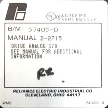 Cargar imagen en el visor de la galería, 57405 By Reliance Electric Drive Analog I/O Module AutoMax
