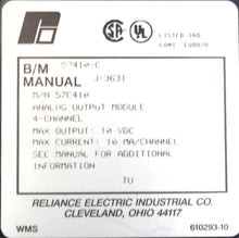 Carregar imagem no visualizador da galeria, 57C410 By Reliance Electric 4-CH Analog Output Module AutoMax
