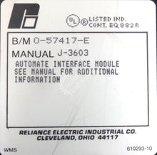 Cargar imagen en el visor de la galería, 57C417 By Reliance Electric Automate Interface Module AutoMax
