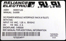 Carregar imagem no visualizador da galeria, 805401-2S By Reliance Electric 4-Slot DC Power Interface Rack Module AutoMax
