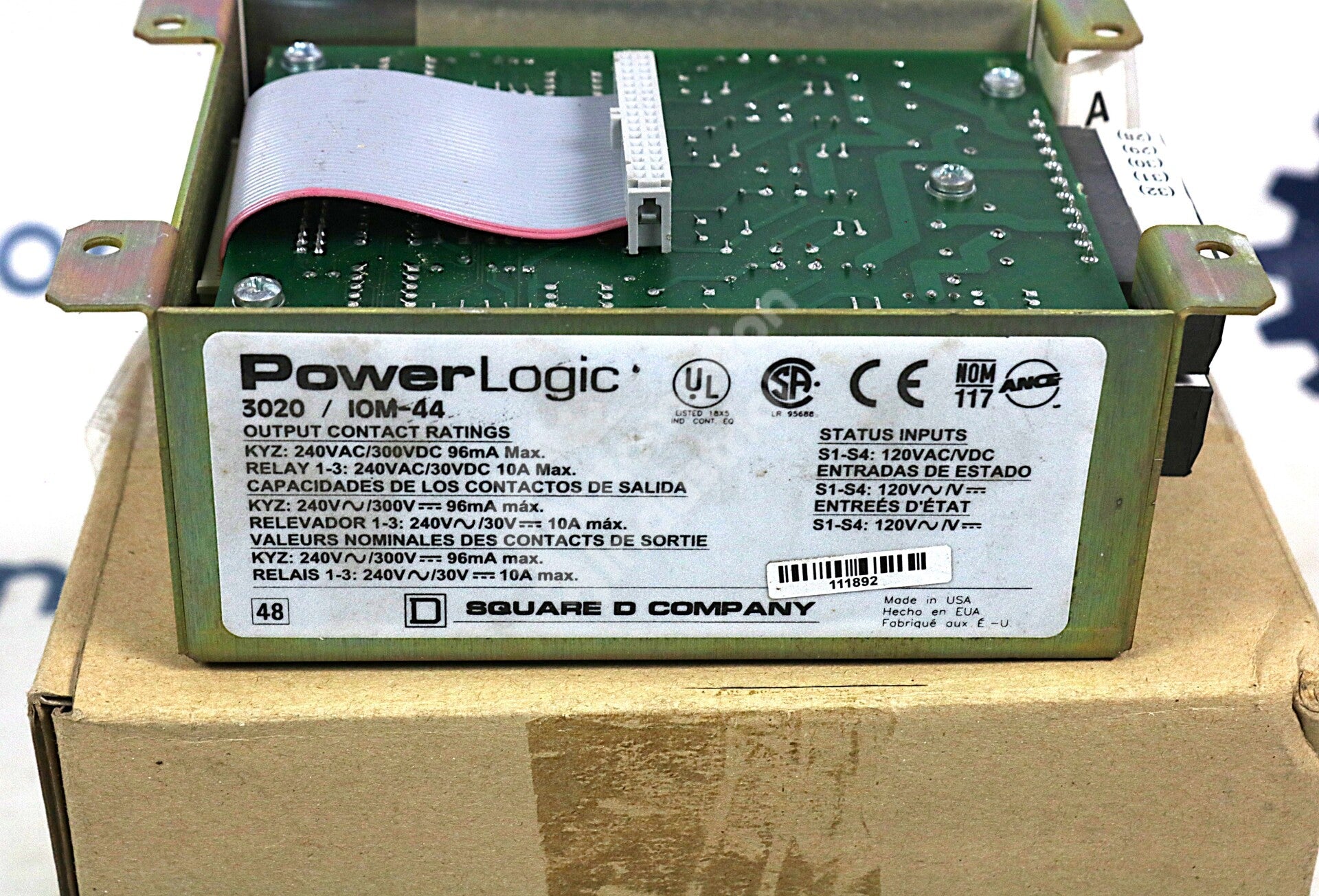 IOM-44 By Square D PowerLogic Class 3020 120VAC 4 In/1 Pulse Out I/O Module