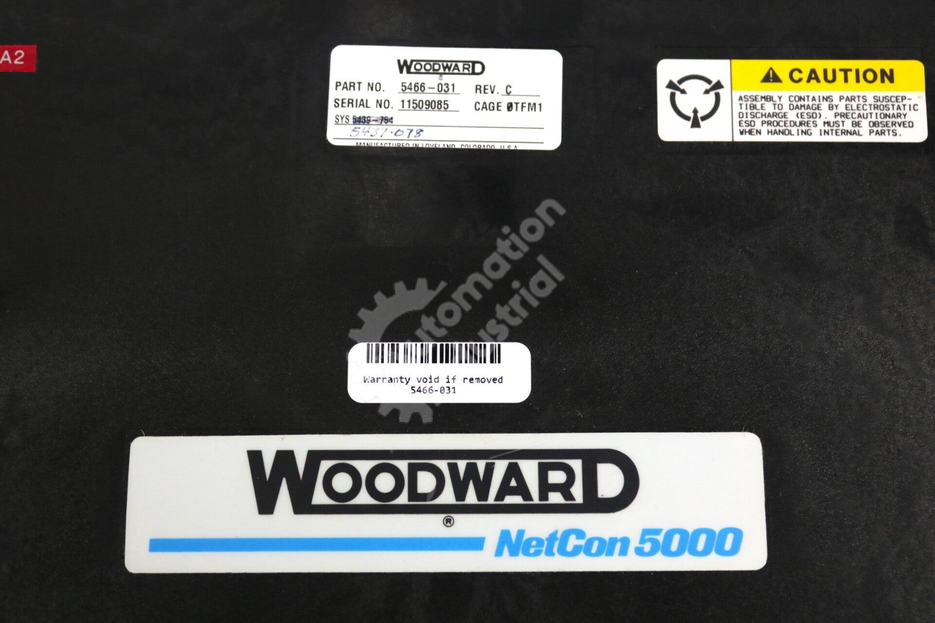 5466-031 By Woodward 4-Channel Netcon 5000 I/O Actuator Controller Module