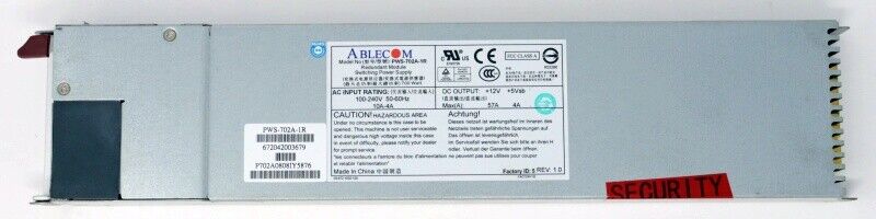 1U 700W POWER SUPPLY - PWS-702A-1R Fonte