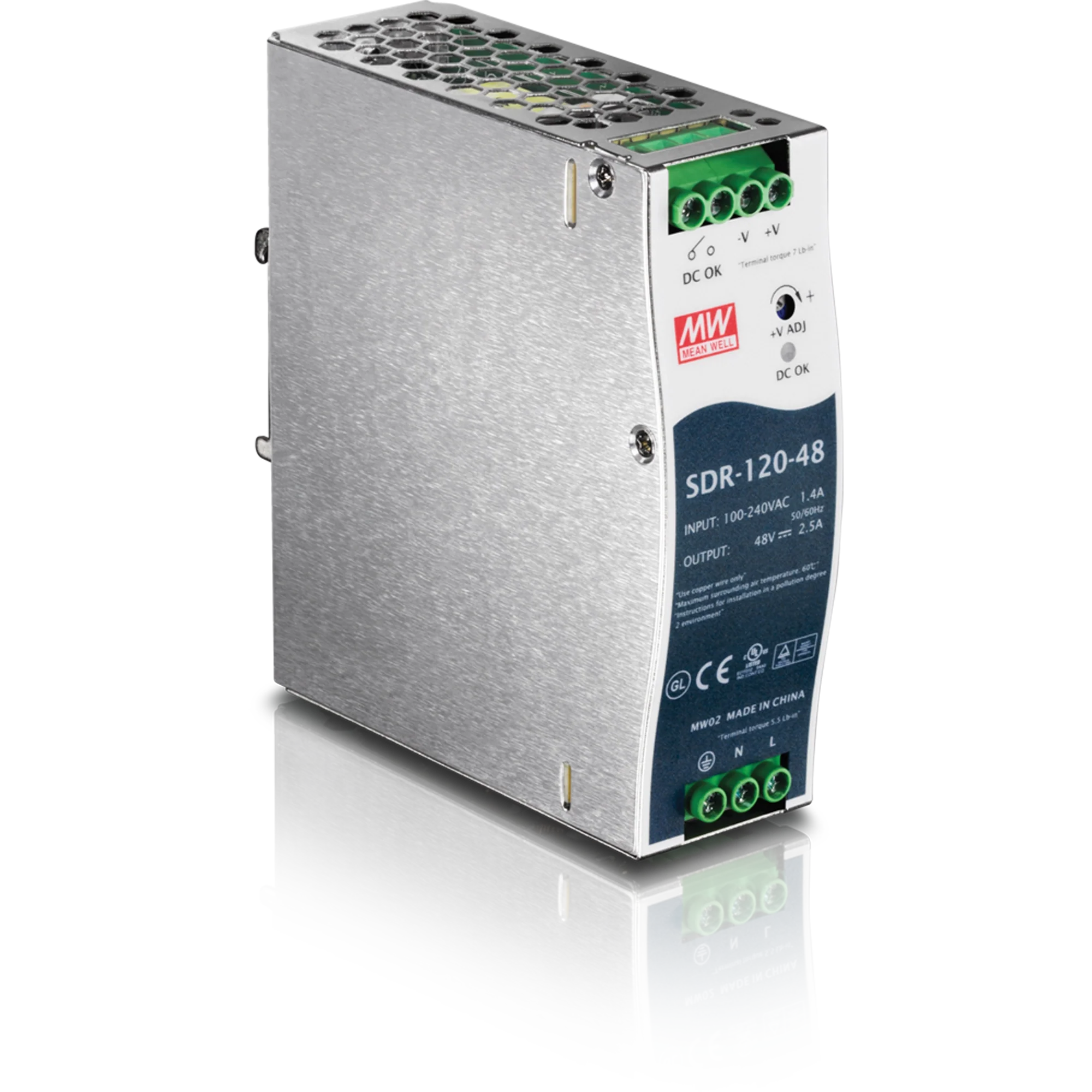 TRENDnet TI-S12048 DIN Rail 48V 120W Power Supply for TI-PG541
