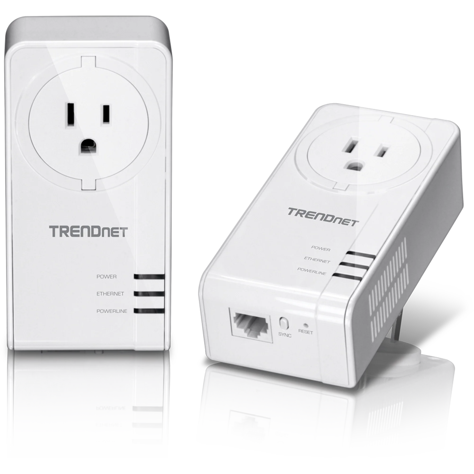 TRENDnet TPL-423E2K Powerline 1300 AV2 Adapter Kit  with Built-in Outlet