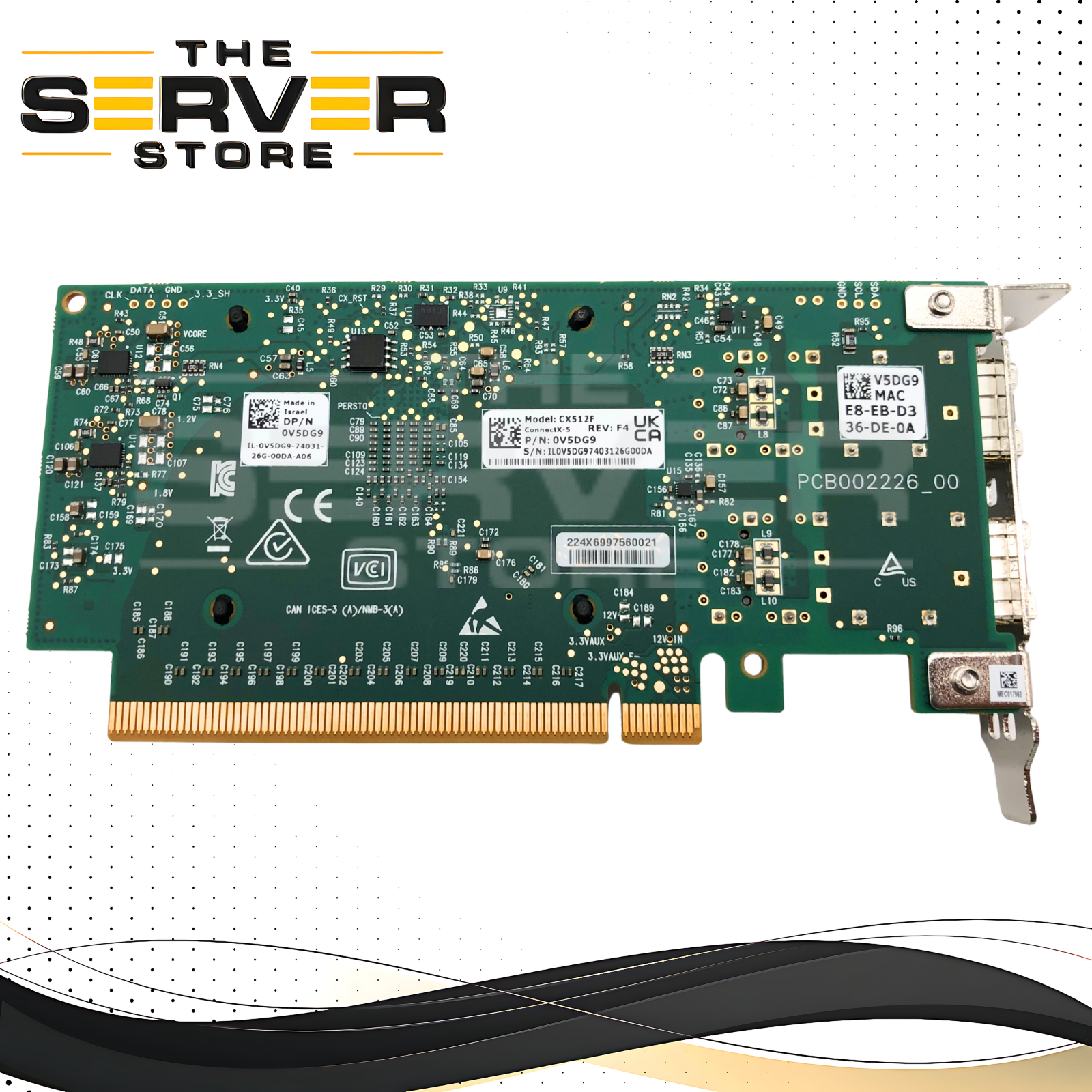 Dell Mellanox ConnectX-5 Dual Port 25GbE SFP28 PCIe NIC LP V5DG9 0V5DG9