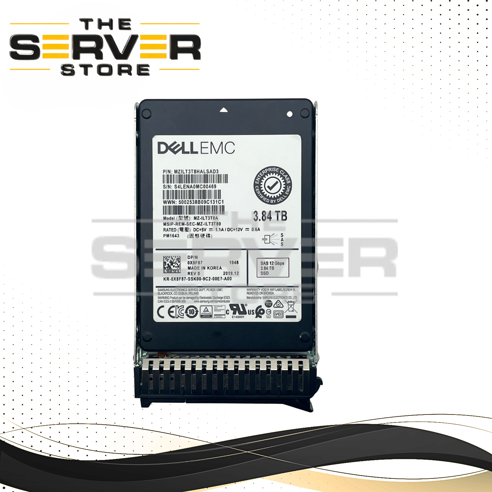 (New Open Box) Samsung 3.84TB SAS 12G RI 2.5" SSD PM1643 Series MZ-ILT3T8A For Lenovo Server