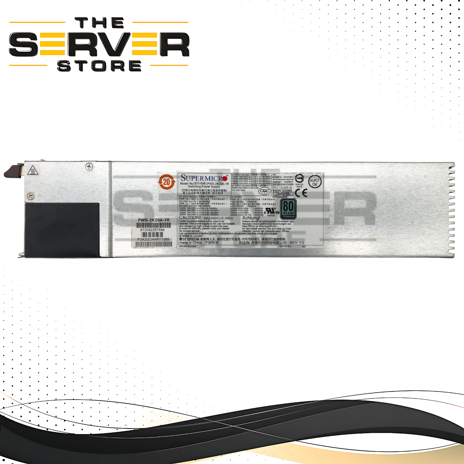 Supermicro 2200W 80+ Platinum Redundant Hot-Swap PSU PWS-2K20A-1R