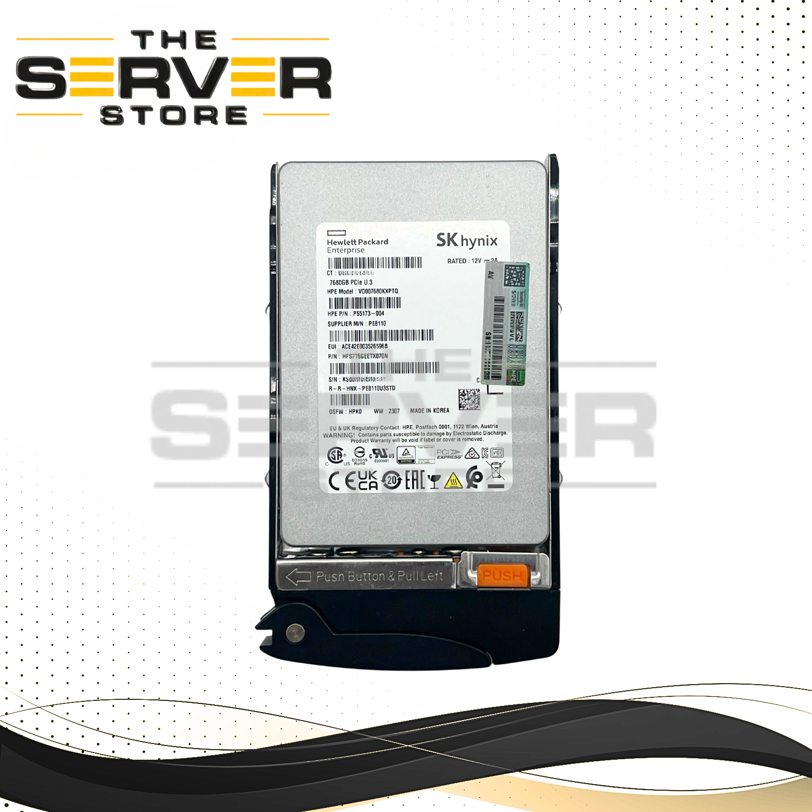 SK Hynix 7.68TB NVMe U.3 PCIe Gen 4.0 x4 RI SFF 2.5" 15mm SSD for Supermicro Server PE8110 Series
