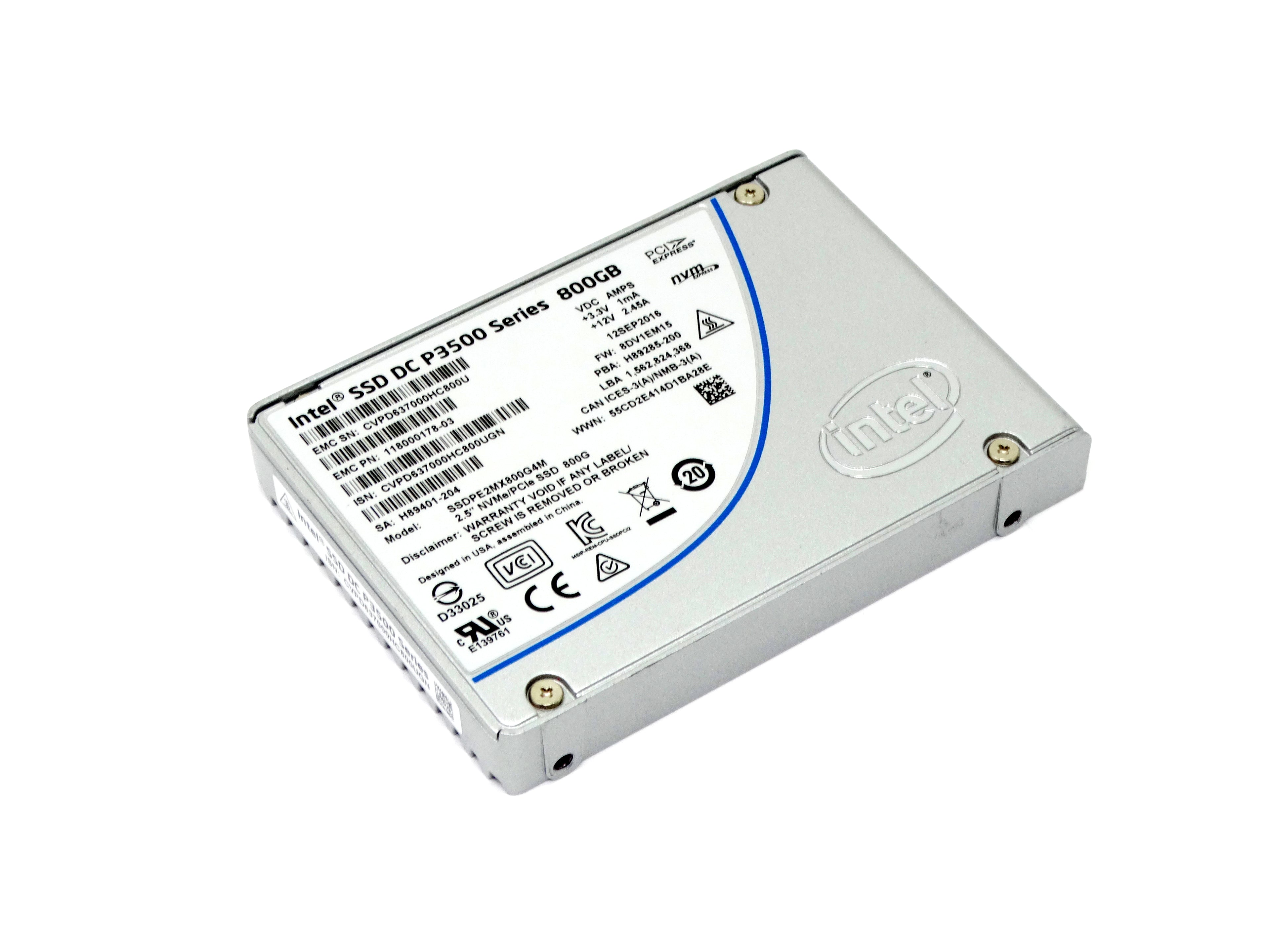 EMC Intel DC P3500 Series 800GB PCIe NVMe 2.5'' SSD (118000178-03)