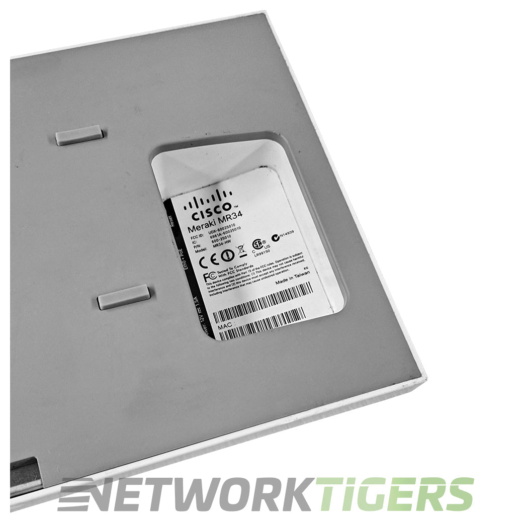 Cisco Meraki MR34-HW Dual-Concurrent 3x3 MIMO 802.11ac Unclaimed Wireless AP