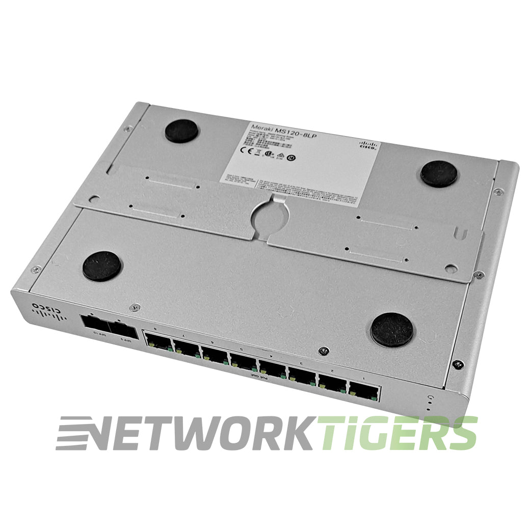 Cisco Meraki MS120-8LP-HW 8x 1GB PoE+ RJ45 2x SFP Unclaimed Switch w/Adapter