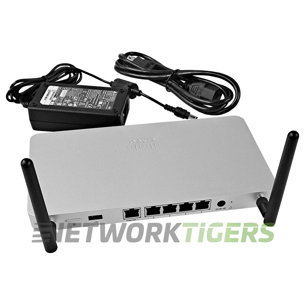 Cisco Meraki MX67C-HW-NA 4x RJ45 LAN 1x RJ45 WAN Unclaimed Firewall w/Adapter