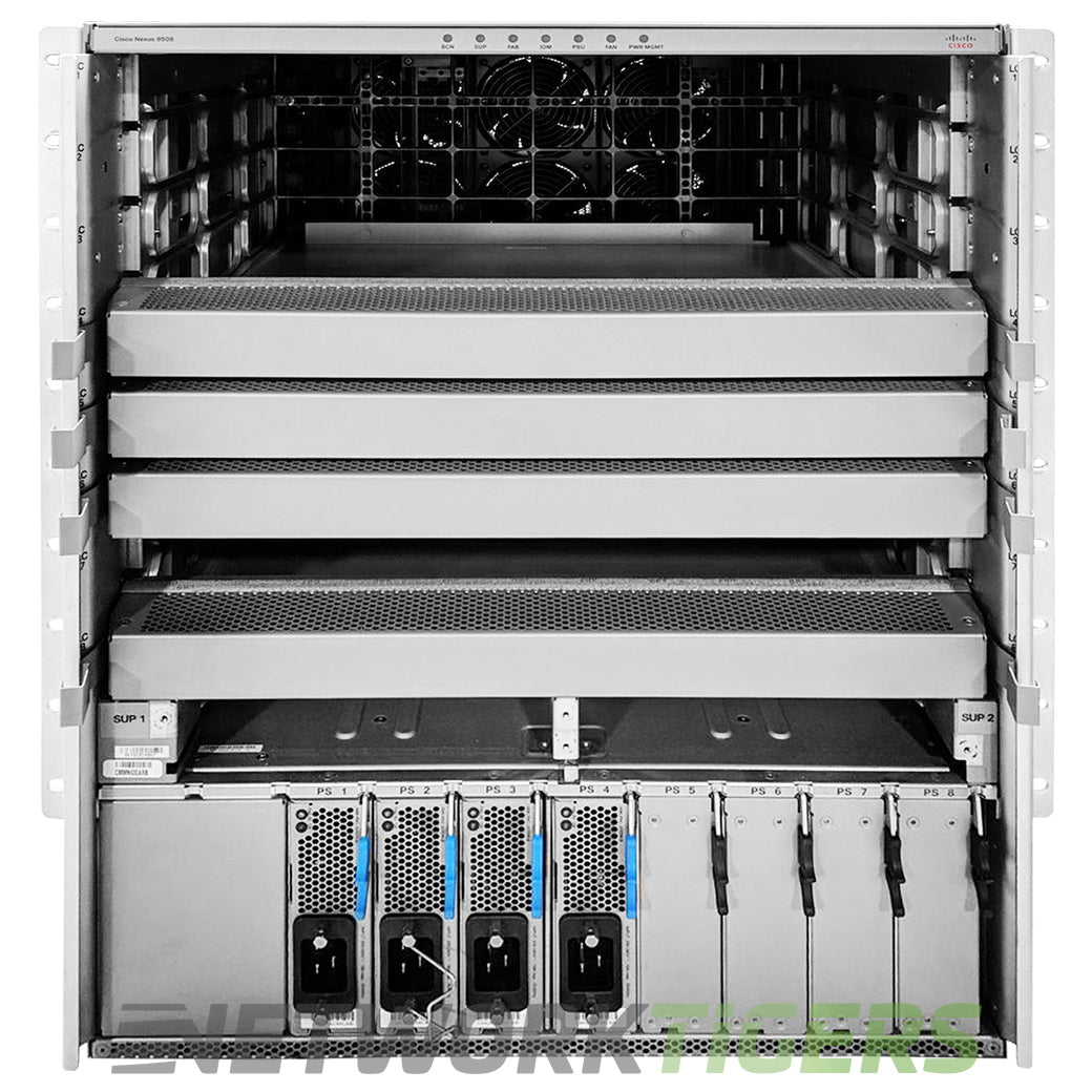 Cisco N9K-C9508-B2 Nexus 1x N9K-SUP-A 2x N9K-SC-A 6x N9K-C9508-FM 3x AC Chassis