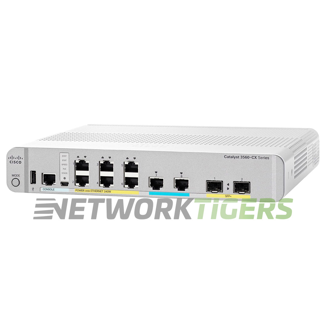 NEW Cisco WS-C3560CX-8XPD-S 6x 1GB PoE+ RJ45 2x MultiGB RJ45 2x SFP+ Switch