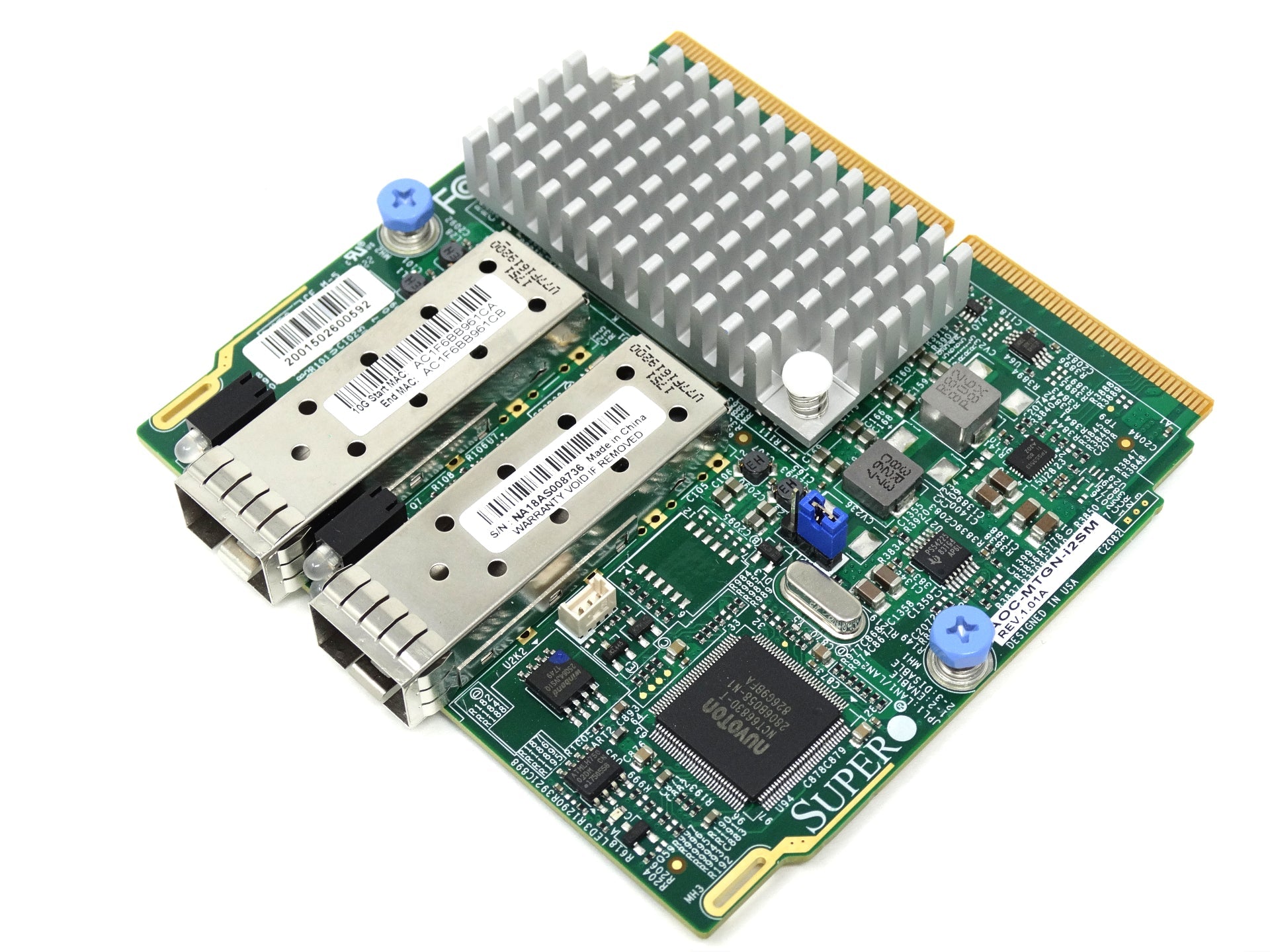 Supermicro SIOM 2-port 10g SFP Intel 82599ES Controller AOC-MTGN-I2SM