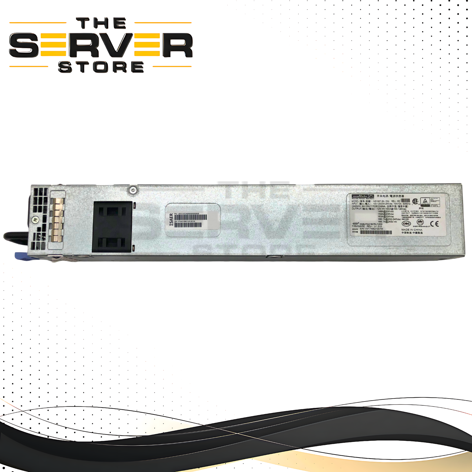 Inspur 2000W 80+ Platinum High-Efficiency Redundant Hot-Swap Power Supply Unit (PSU). OEM by Murata Power Solutions. P/N: V03101N00000000, INS1957-2K-12W.