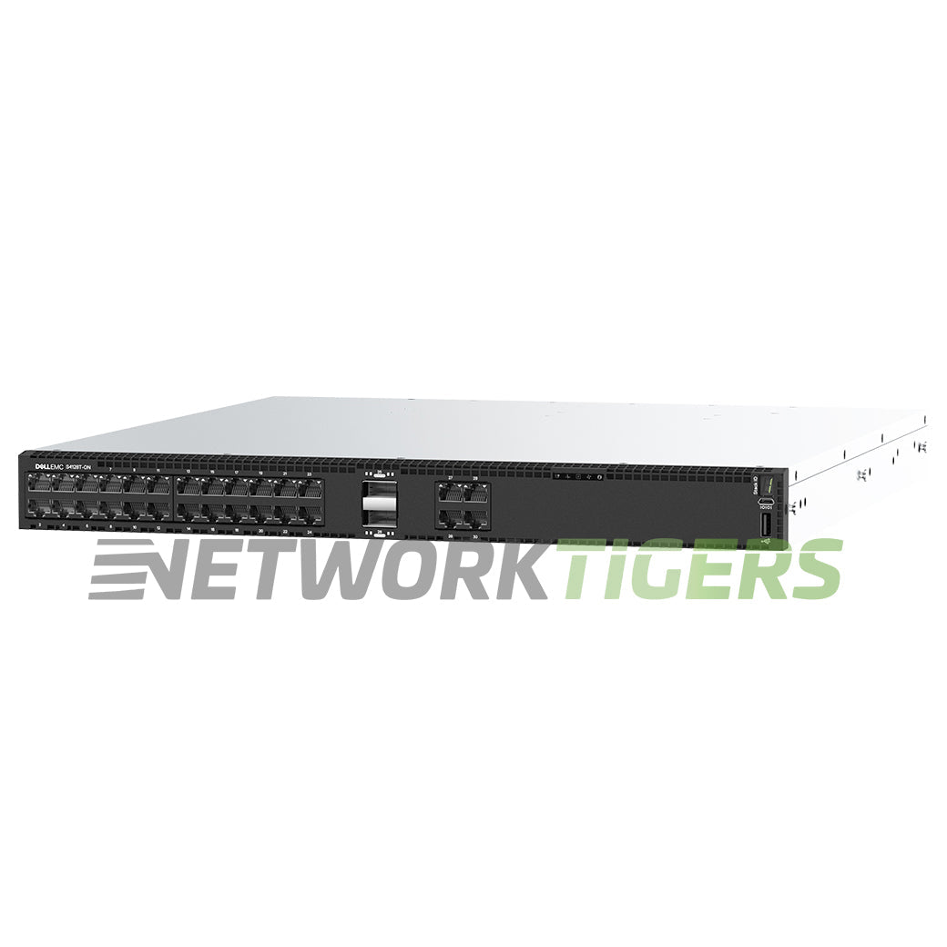 NEW Dell S4128T-ON 28x 10GB Copper 2x 100GB QSFP28 F-B Air 210-ALTC OS10 Switch