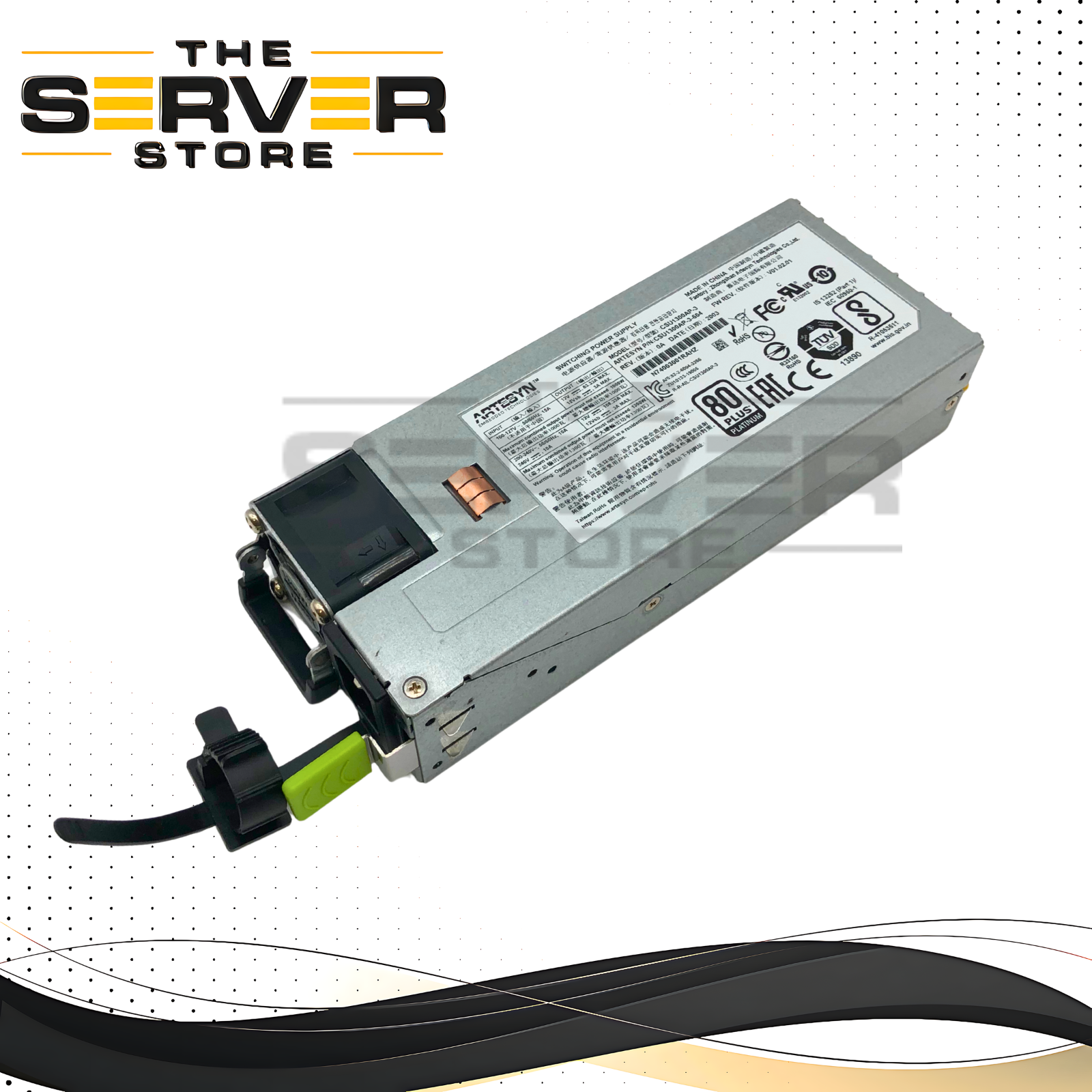 Artesyn 1300W 80+ Platinum 1U Redundant Hot-Swap Power Supply CSU1300AP-3-604