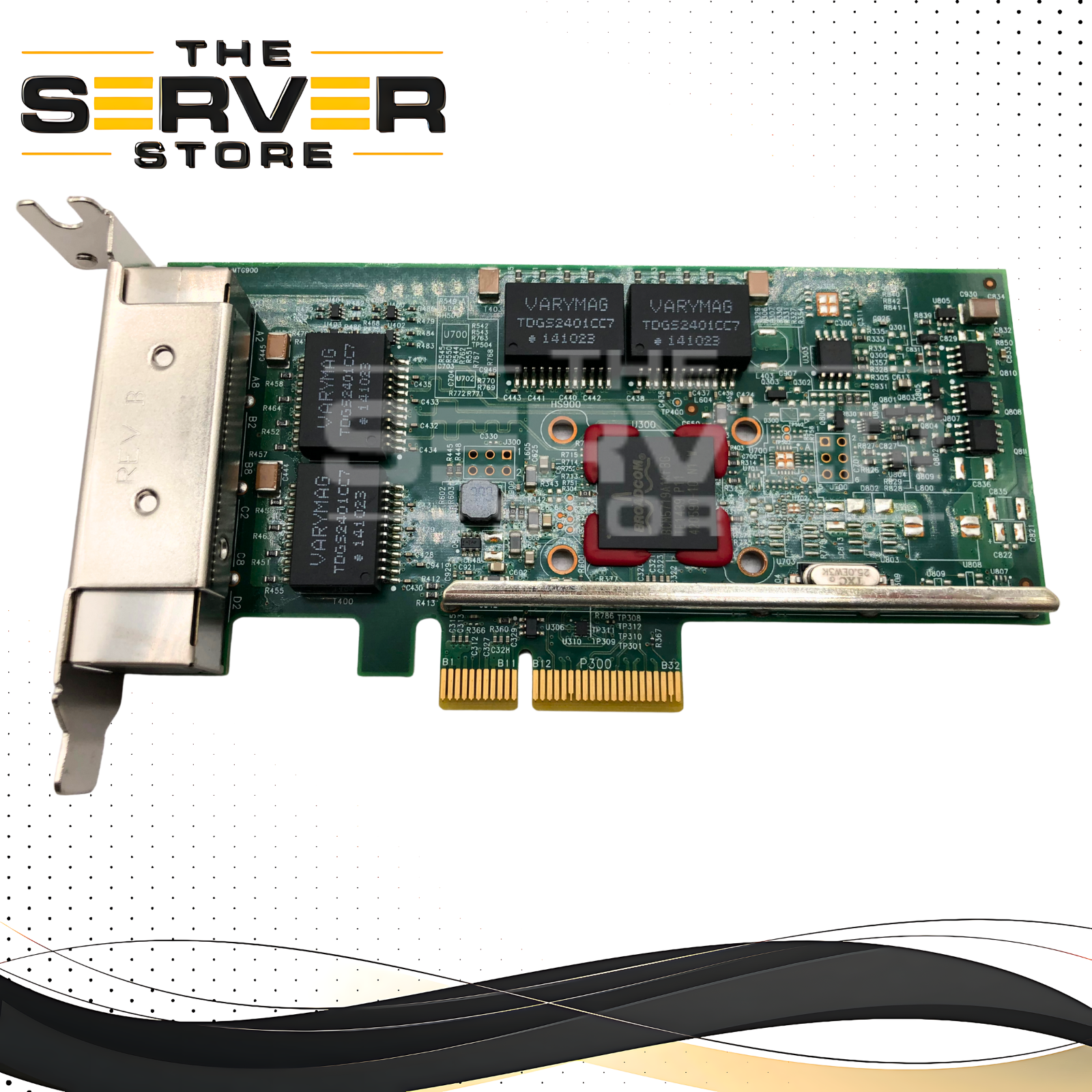 IBM Broadcom 5719 Quad-Port 1GbE RJ-45 PCIe 2.1 x4 Network Adapter with Low Profile Bracket. P/N: 00E2873, 109427-001, BCM95719A1904G