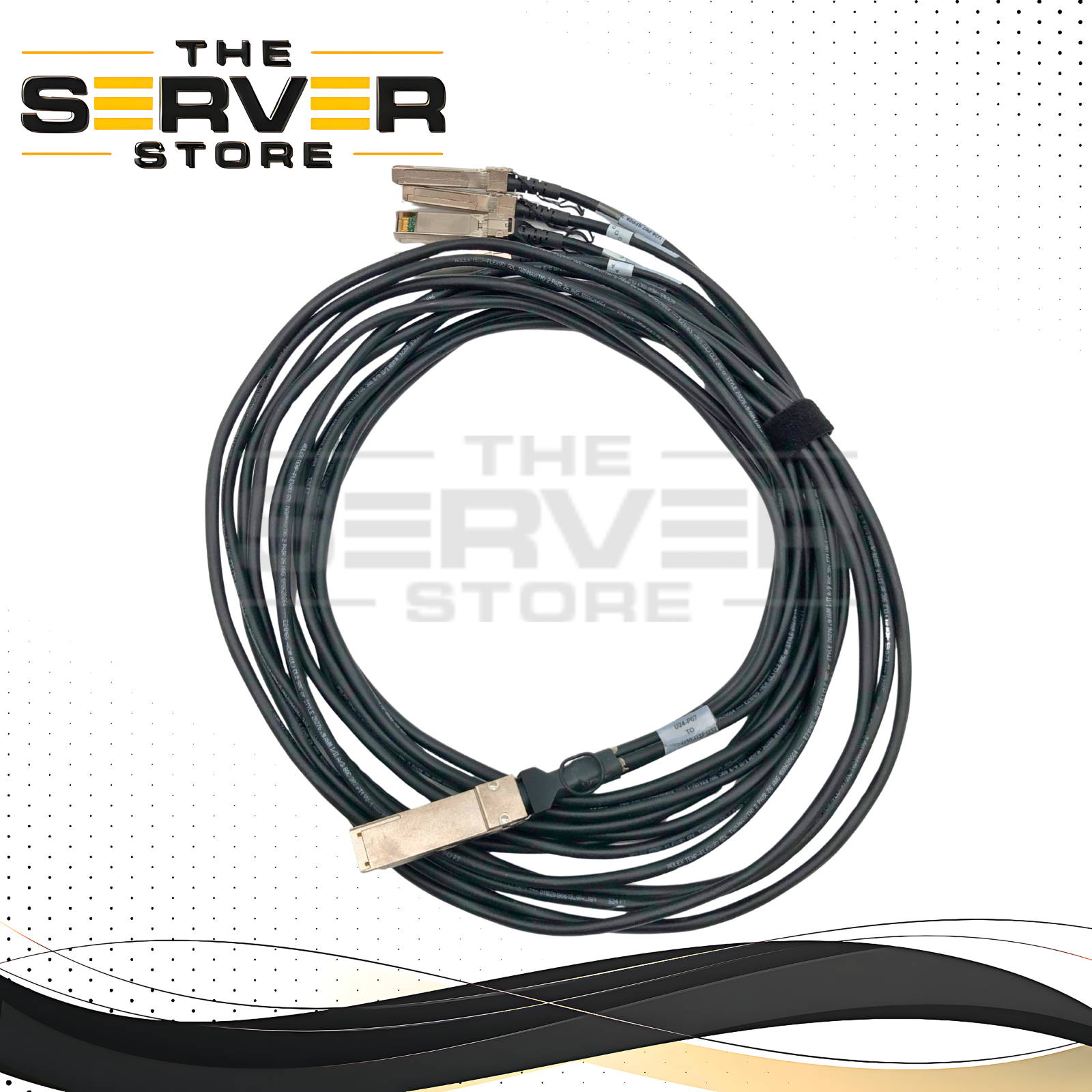 Molex 3 Meter (9.8ft) 100GbE QSFP28 to 4x 25GbE SFP28 Passive Direct Attach Copper (DAC) Breakout Cable. Temp-Flex 26 AWG Twinax. P/N: 1003453301.