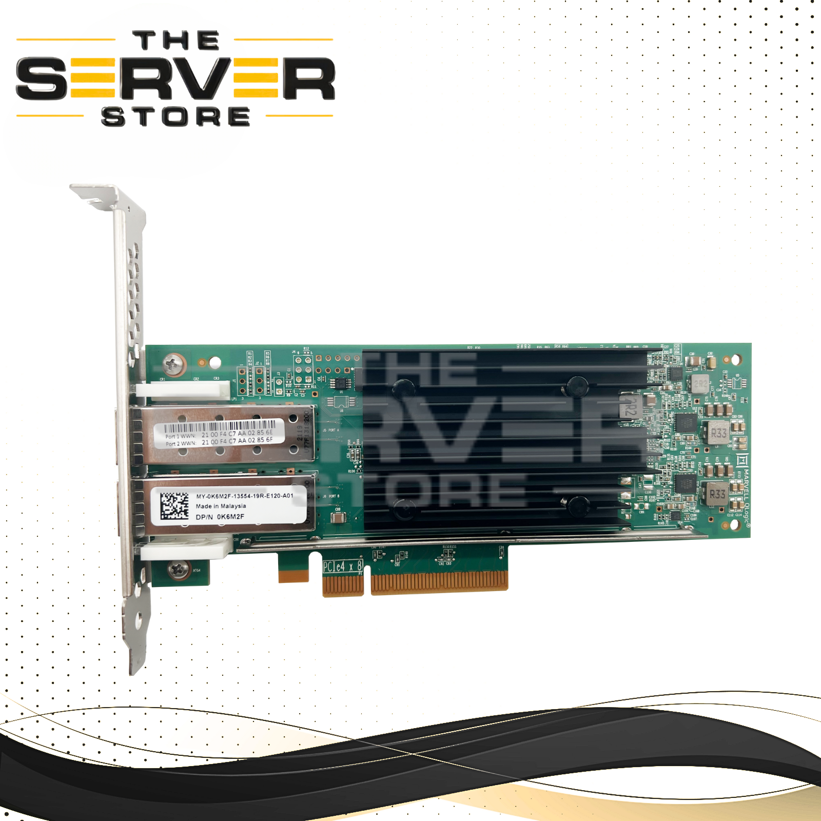 Dell QLogic QLE2772 32GB Dual Port FC SFP+ Pcie 4.0 HBA 0K6M2F K6M2F (High Profile)