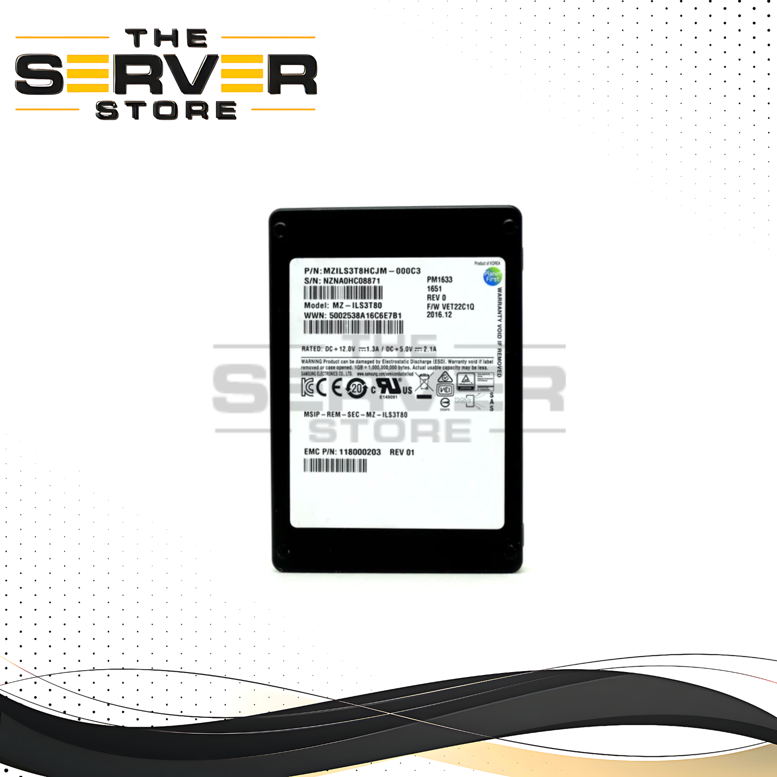 EMC 3.84TB SAS 12G RI SFF 2.5" SSD Samsung PM1633 Series MZ-ILS3T80 118000203