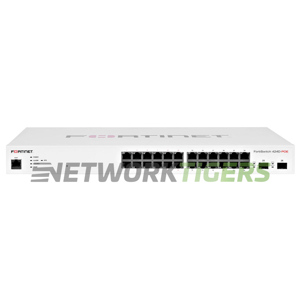 NEW Fortinet FS-424D-POE 24x RJ45 (12x PoE+) 2x SFP+ Unclaimed Switch