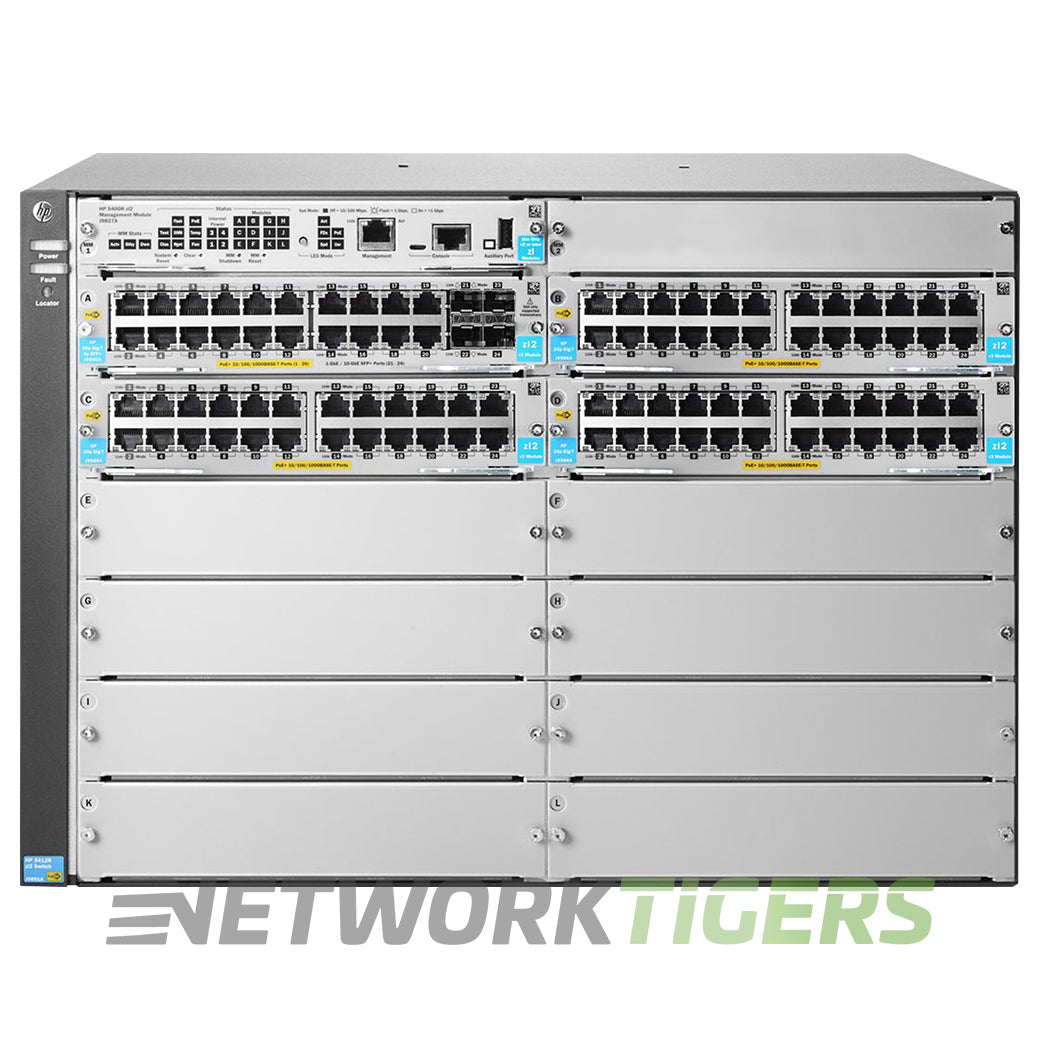 HPE Aruba J9826A 92x 1GB PoE+ RJ45 4x 1GB SFP 8x Open Module Slot Switch