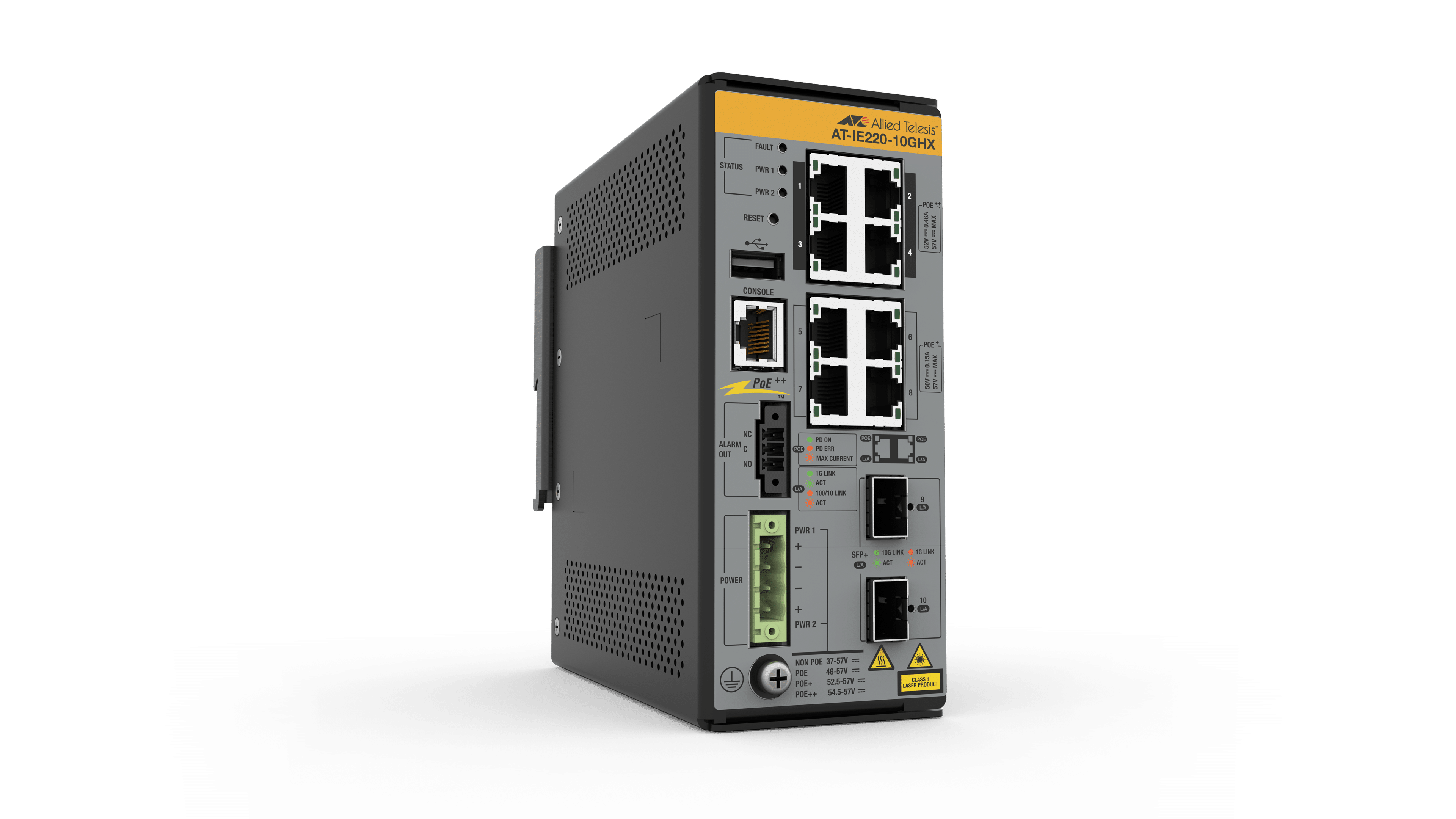 Hanwha AT-IE220-10GHX-980 - 8 x Gigabit Ethernet PoE++ 240W