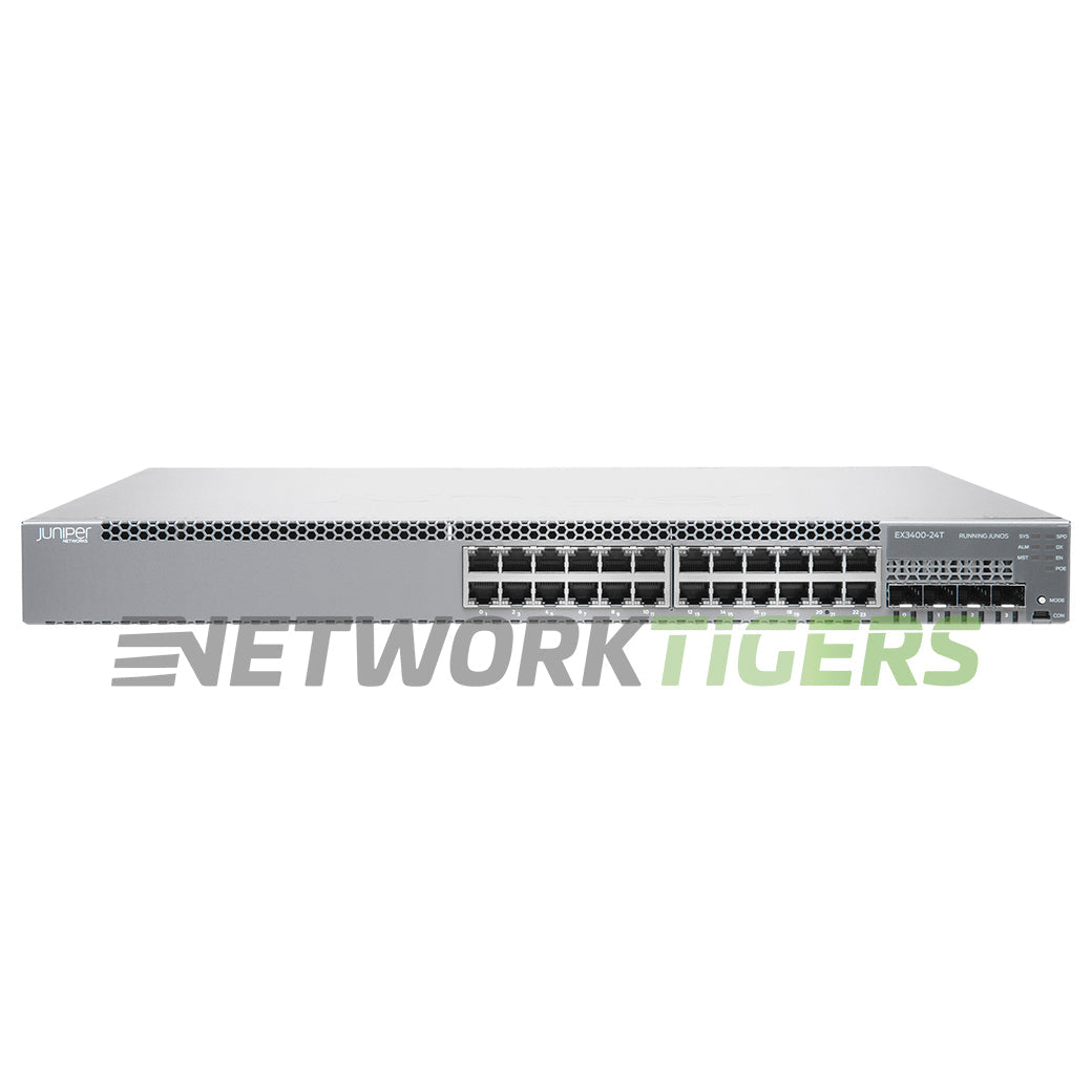Juniper EX3400-24T 24x 1GB RJ45 4x 10GB SFP+ 2x 40GB QSFP+ F-B Airflow Switch