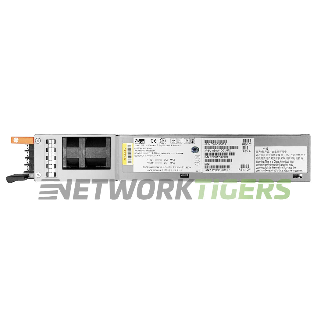 Juniper JPSU-850W-DC-AFO QFX5200 Series 850W DC F-B Airflow Power Supply