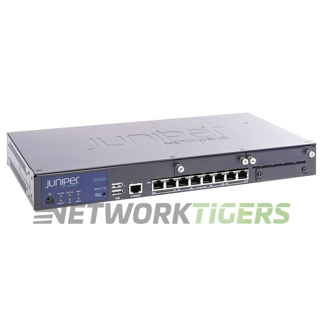 Juniper SRX220H2 950 Mbps 8x 1GB RJ45 2x Open Mini PIM Slot Services Gateway