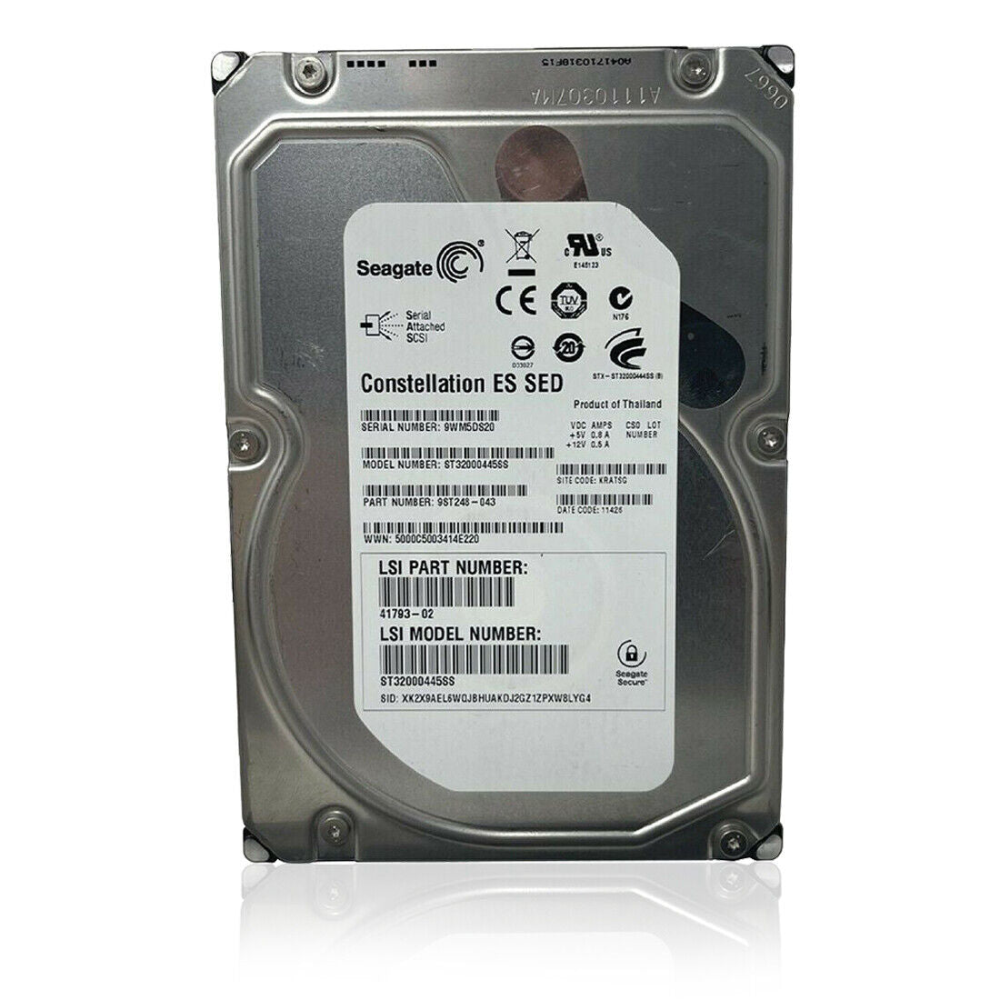 Disco duro Constellation ES SED 2TB 3.5 SAS HDD 9ST248 ST32000445SS