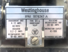 Cargar imagen en el visor de la galería, 1876247A by Westinghouse C.O Overcurrent Relay CO-4 Type Relay
