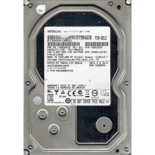 HUA723020ALA640, PN 0F14992, MLC MRK870, 2TB SATA 3.5 Bsectr HDD