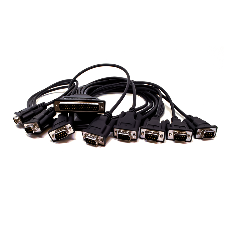MOXA CBL-M62M9x8-100 - Cable de conexión RS-232 de 8 puertos DB62 macho a DB9, cable de 100cm