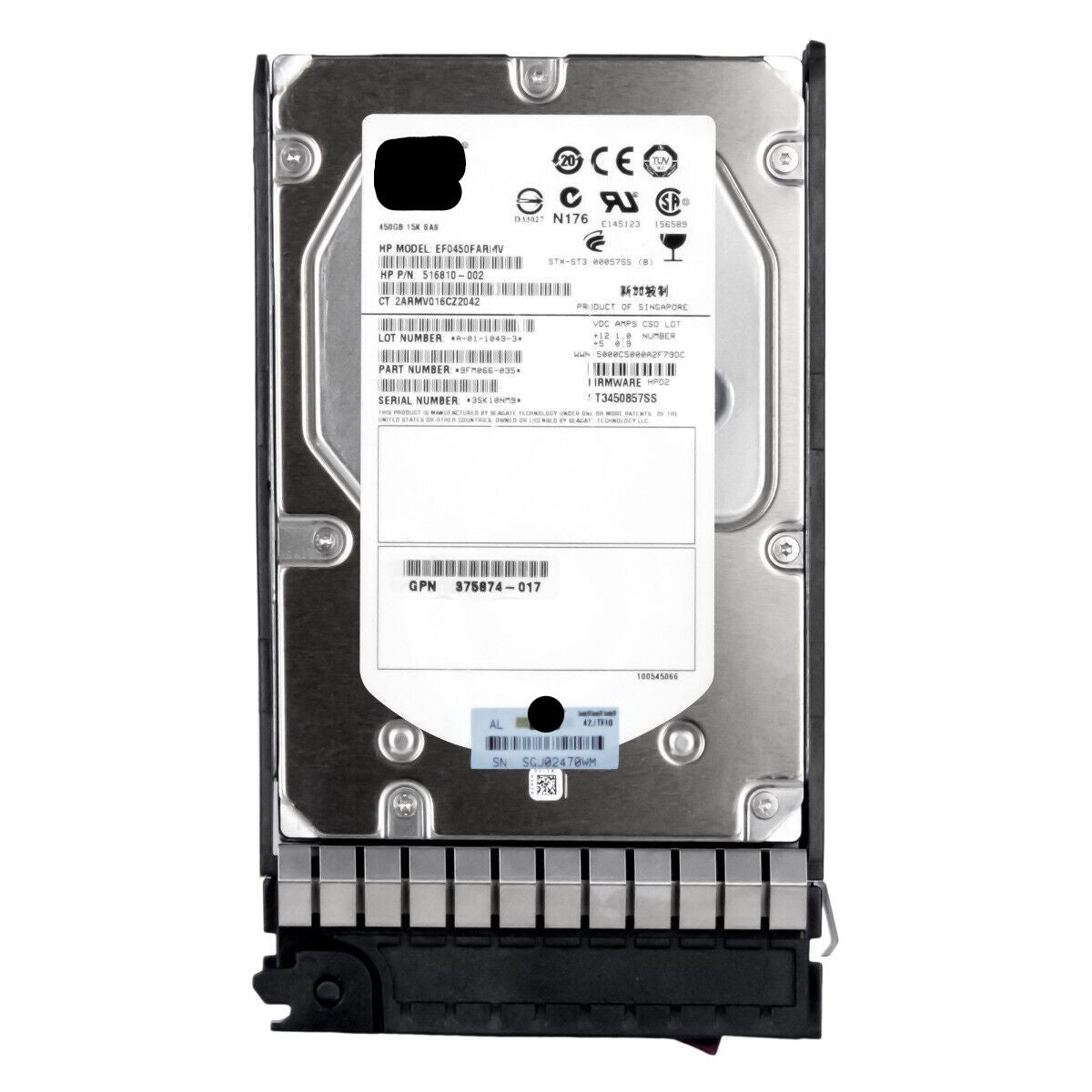 516816-B21 517352-001 533871-002 450GB 15K 6G LFF SAS 3.5'' HOT PLUG DP HDD 102646114230