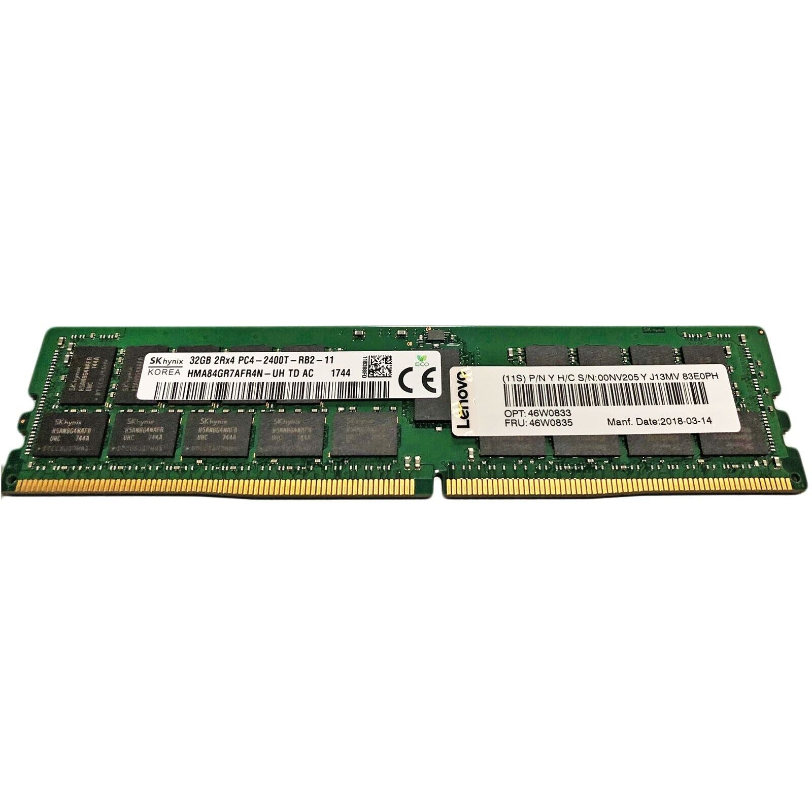 32GB 2Rx4 PC4-2400T-RA1-11-DC0 M393A4K40BB1-CRC0Q 46W0833 46W0835